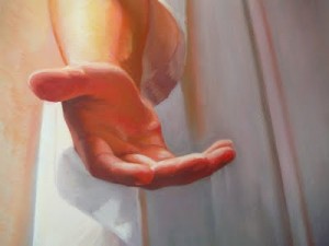 Mormon Christ's hand, come unto me